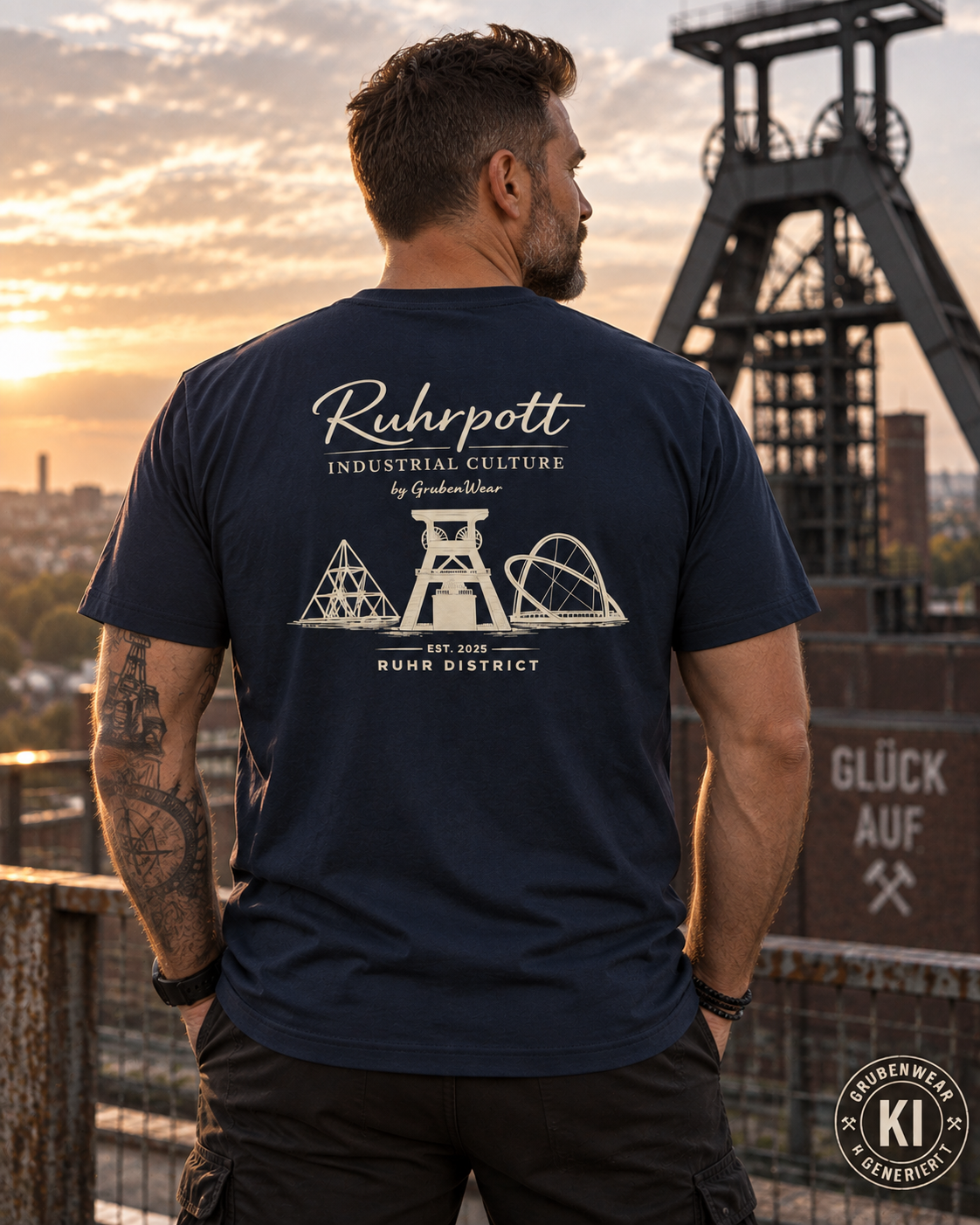 SCHICHTENDE – Tee | Kerle | Stahlblau