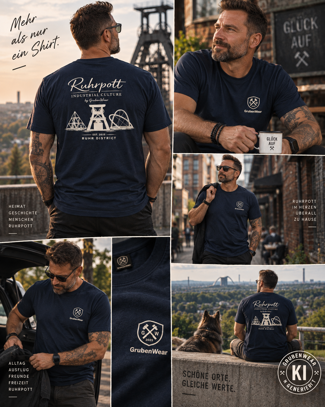 SCHICHTENDE – Tee | Kerle | Stahlblau