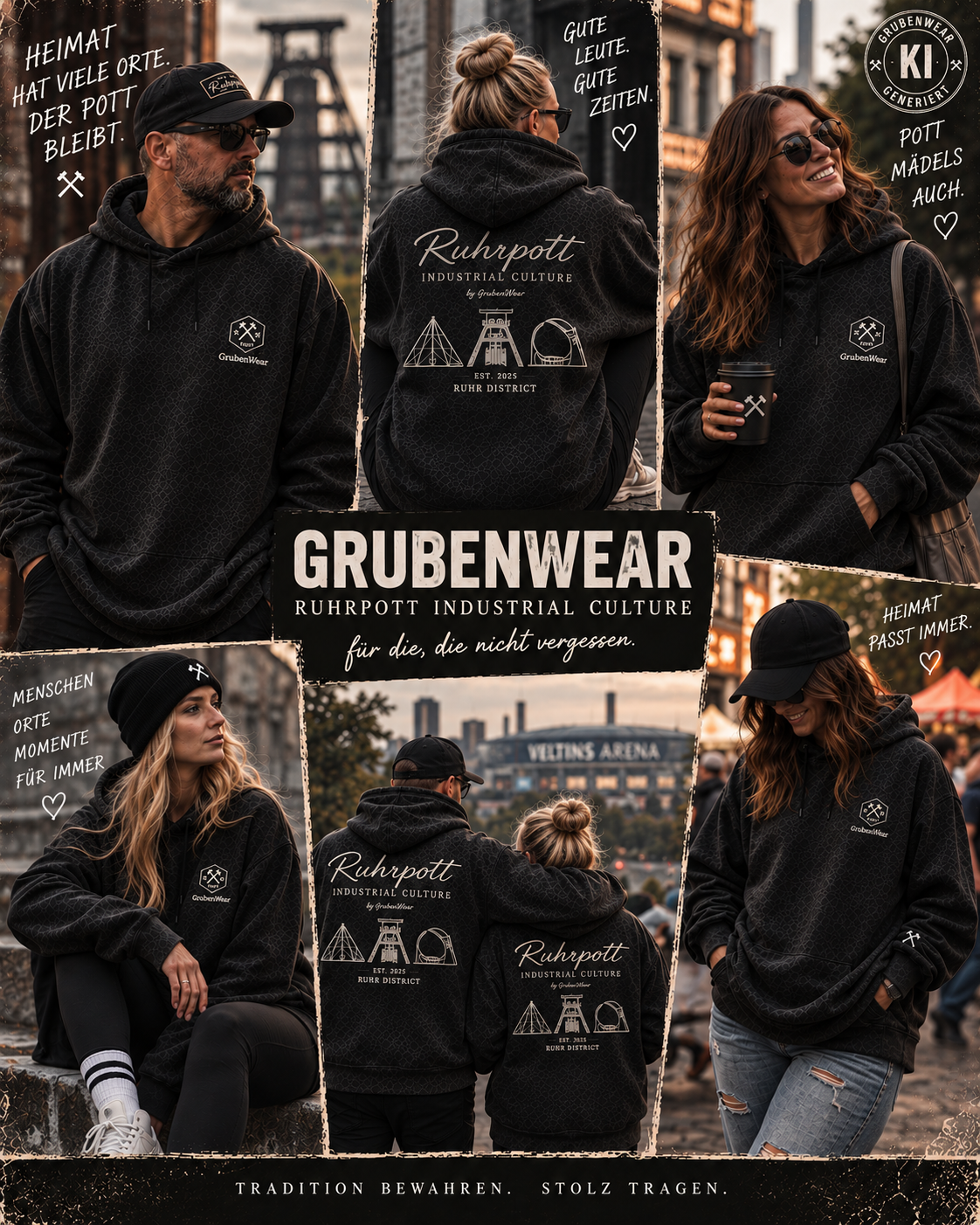 FEIERABEND – Oversize Hoodie | Kohlestaub