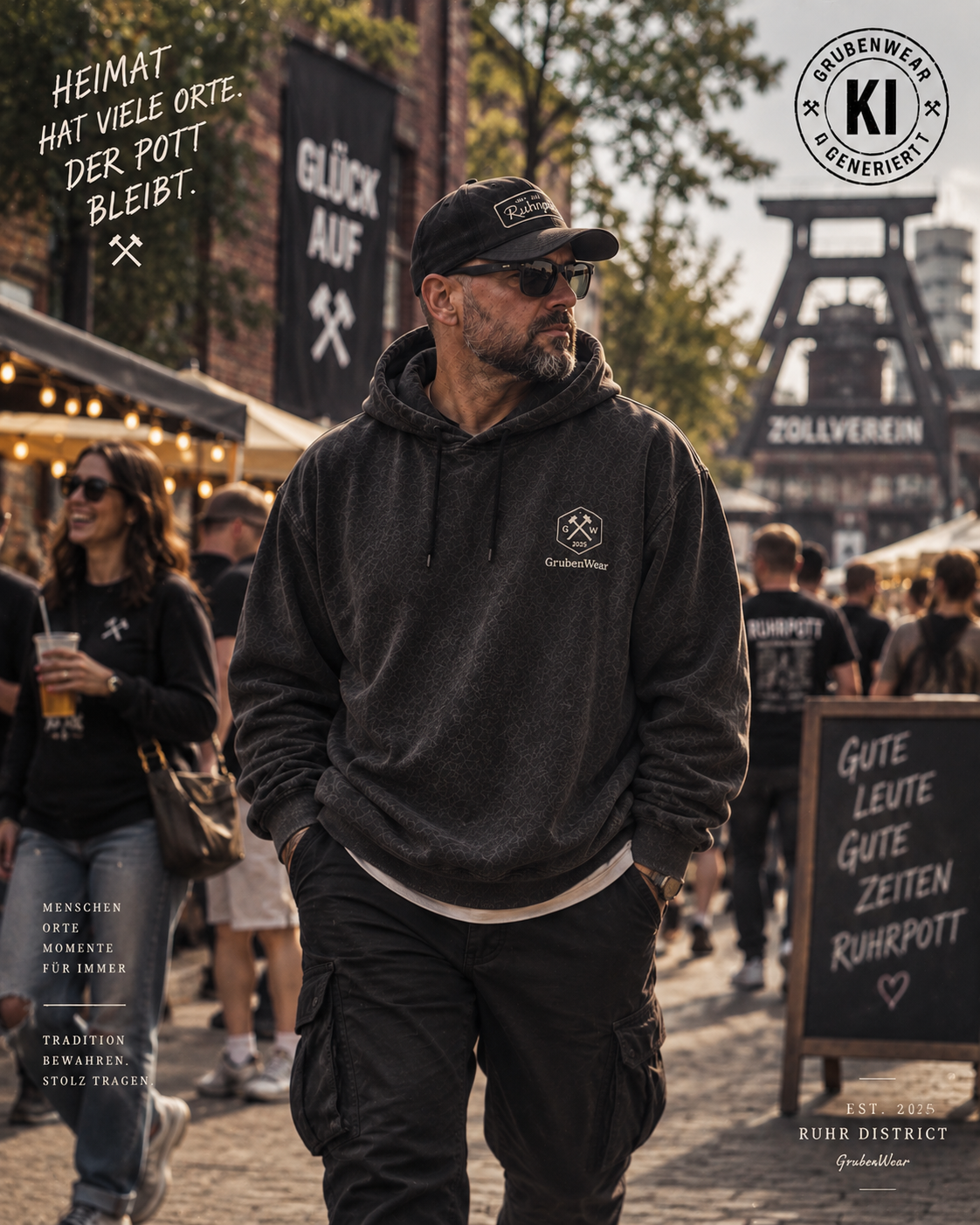 FEIERABEND – Oversize Hoodie | Kohlestaub