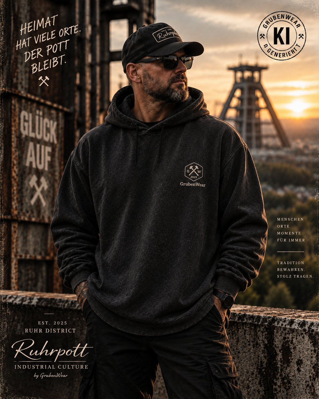 FEIERABEND – Oversize Hoodie | Kohlestaub